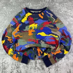Polo Ralph Lauren Men’s Multi Player Camo AOP Waffle Knit Thermal Sweatshirt M